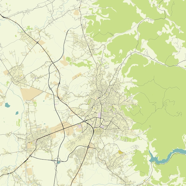 Vector city map of pristina kosovo