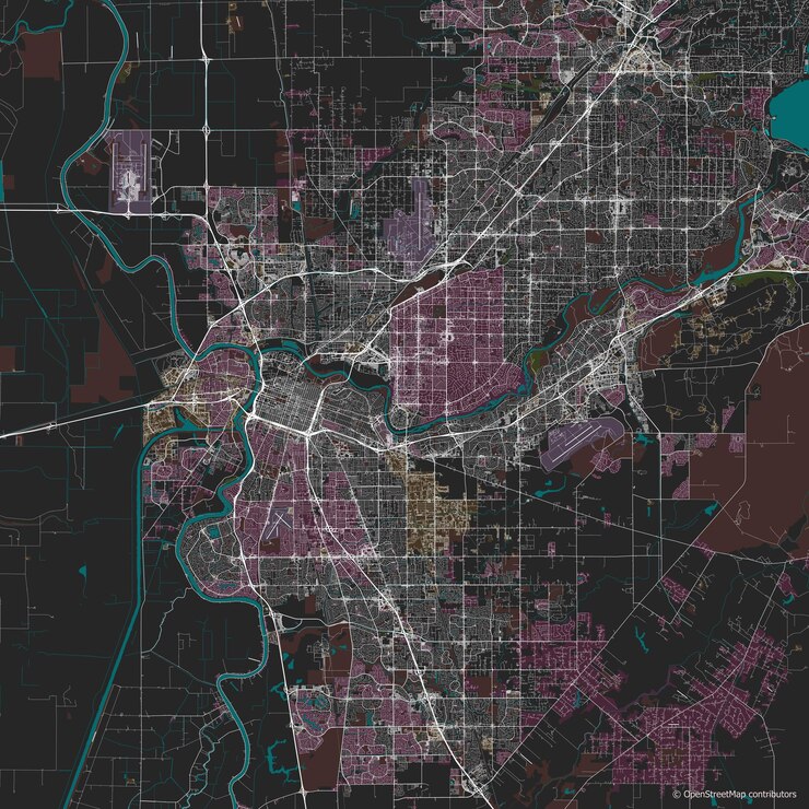 Vector vector city map of sacramento california usa