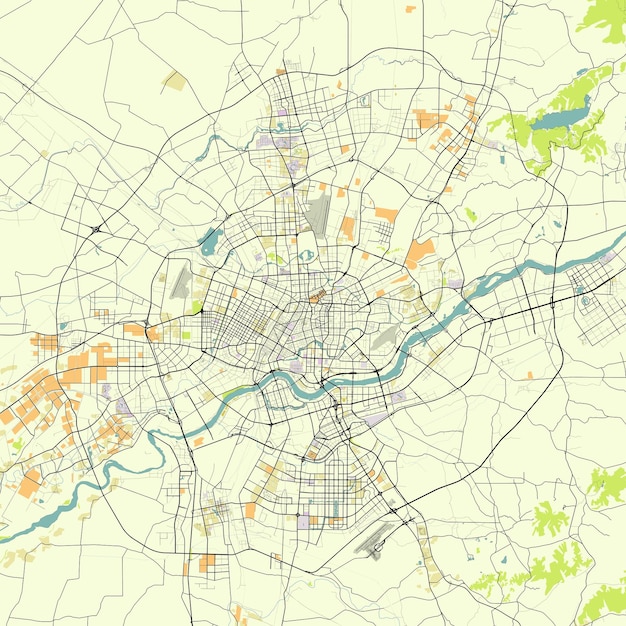 中国のシェニャン・リアオニングのベクトル都市地図