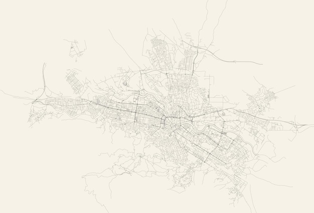 Vector city road map of Skopje North Macedonia