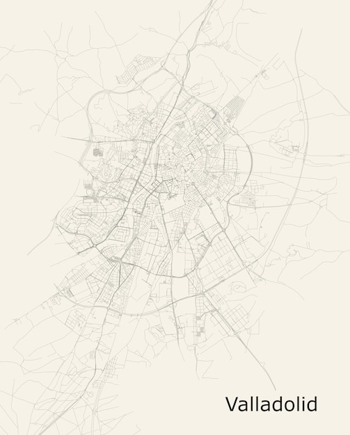 Vector vector city road map of valladolid spain