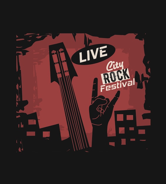 vector of city rock festival poster with vintage style perfect for print etc