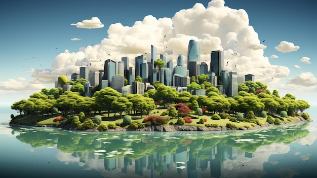 Vector vector city scene hoofdstad metropolis