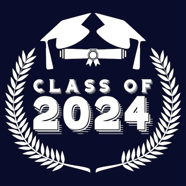 Vector class of 2024 background design typography