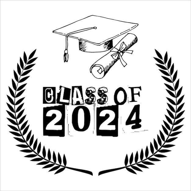 Vector class of 2024 background design typography