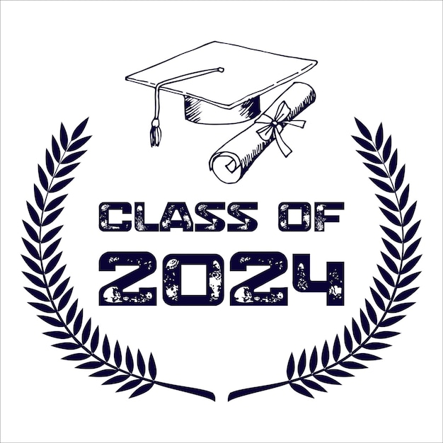 Vector class of 2024 background design typography