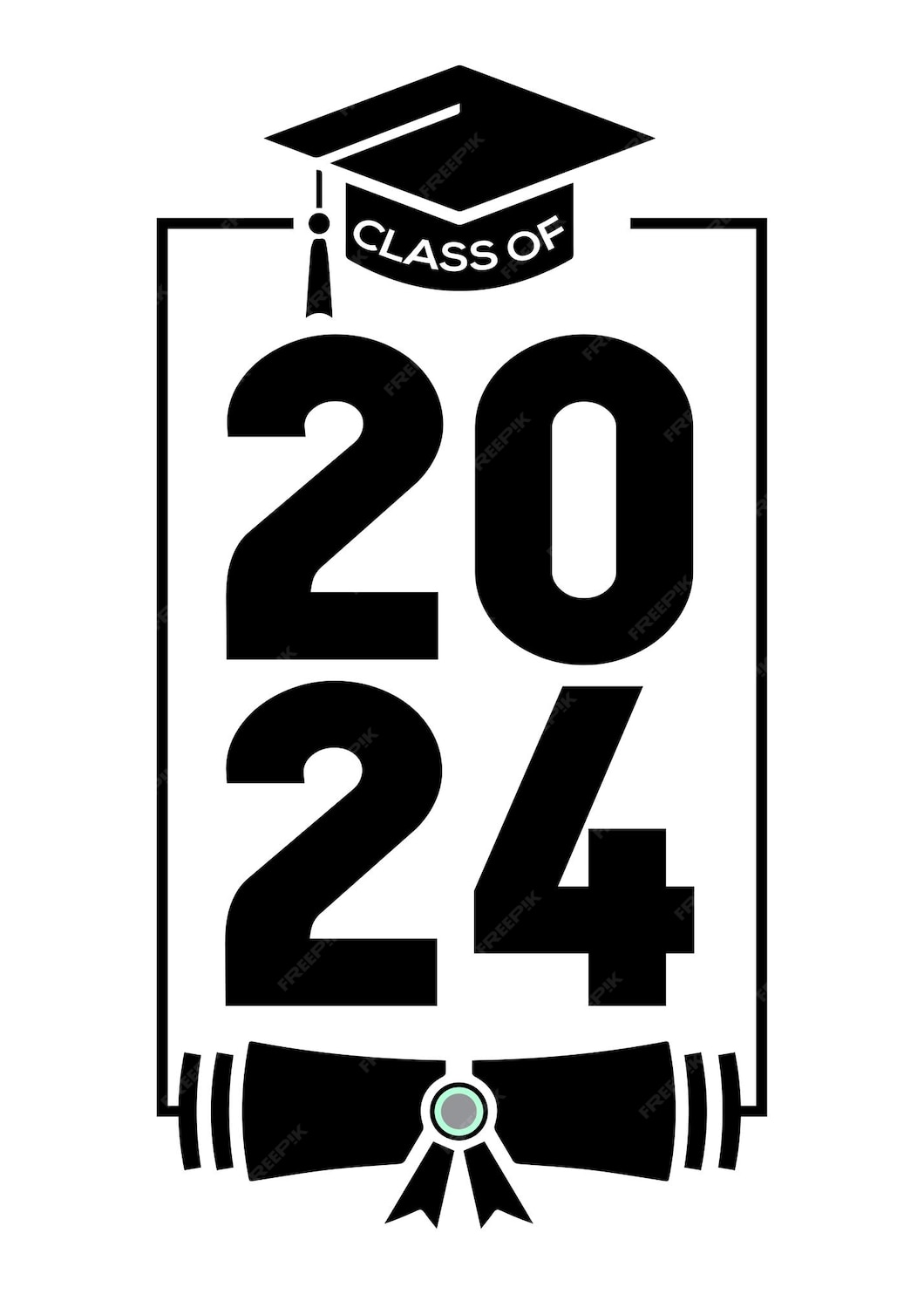 Premium Vector Vector class of 2024 background design typography