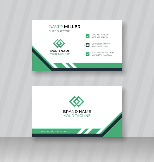 vector clean and creative double sided business card design or visiting card template