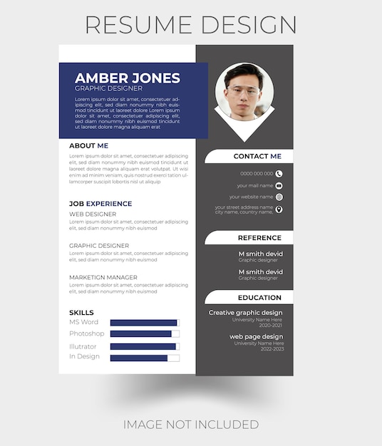 Vector clean minimalist CV design template