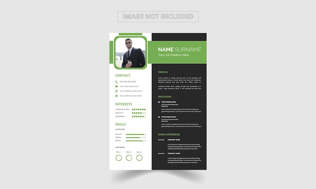 vector clean modern and minimal resume or cv template