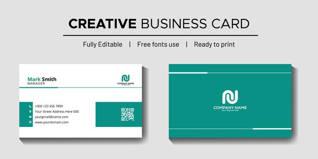 Vector clean and simple business card design template