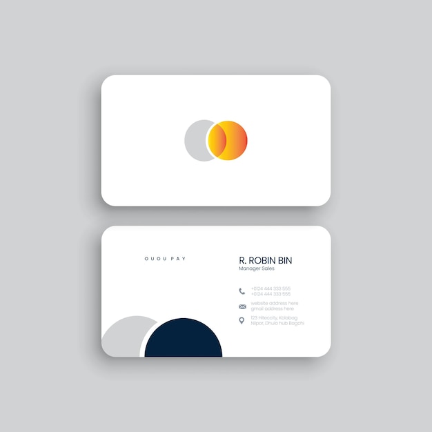 Vector clean style modern business card template