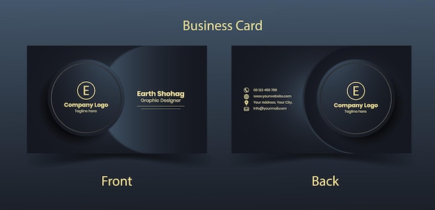 Vector clean style modern business card template.