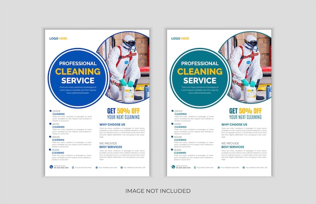 vector cleaning service flyer poster design template