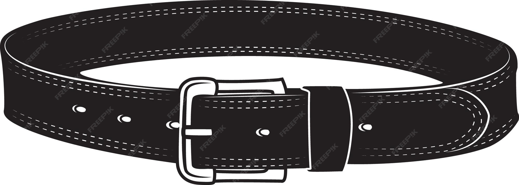 Premium Vector Vector clip art of a black leather belt isolated on