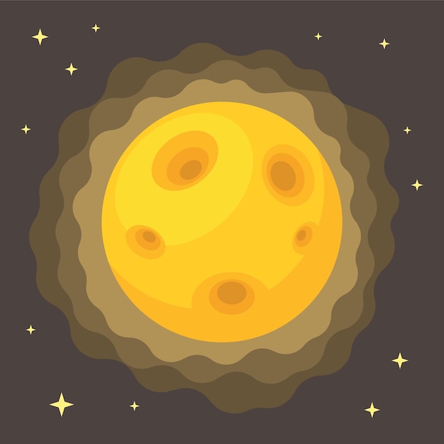在透明背景上隔離的太陽星球的向量片段藝術