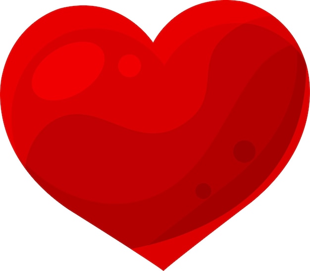 Vector clipart rosso brillante cuore simbolo di amore di san valentino senza sfondo