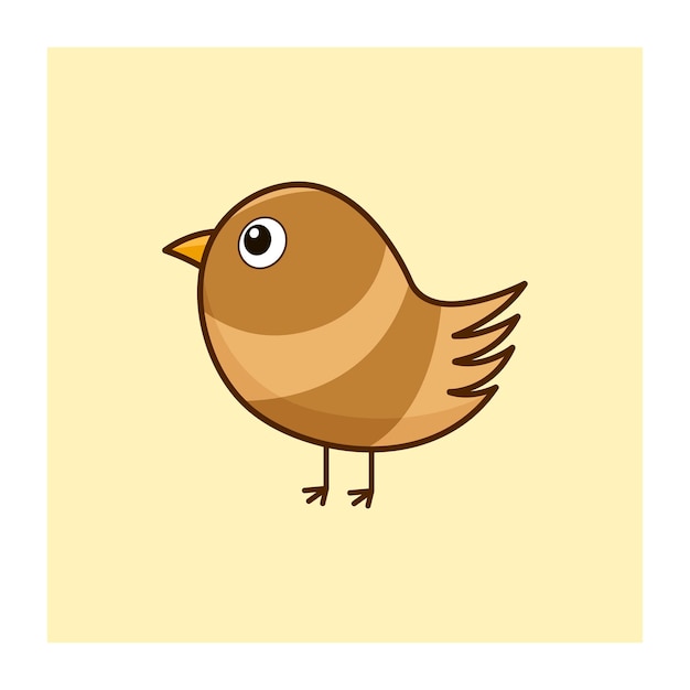 vector clipart of cute little bird brown sparrow