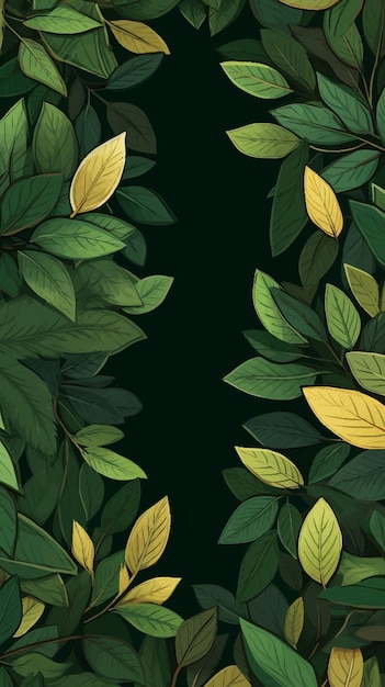 나뭇잎 패턴의 벡터 클립 아트