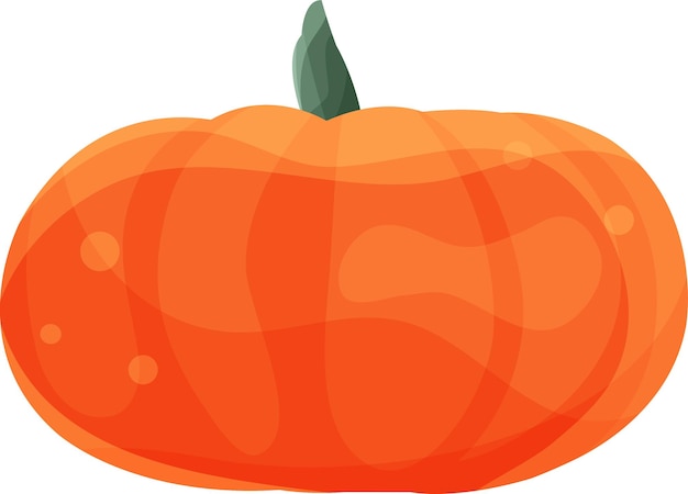 Vector clipart oranje pompoen pompoen met een staart herfst groenten halloween symbool geen achtergrond