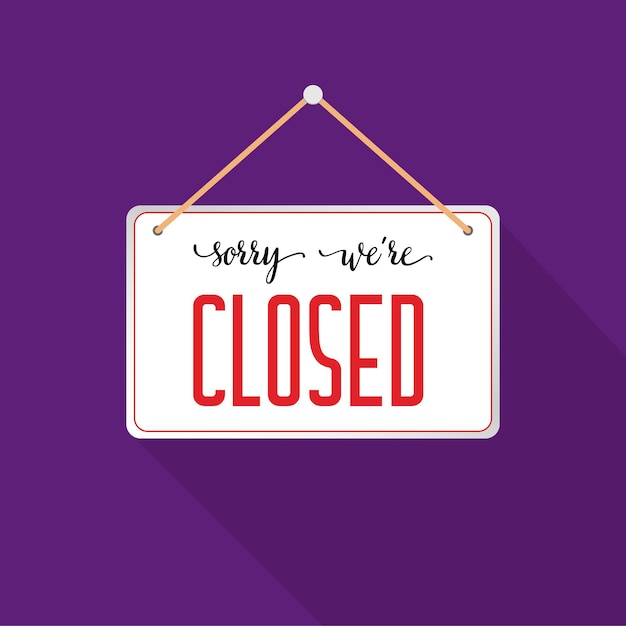 Vector Closed Store Sign Vector illustration