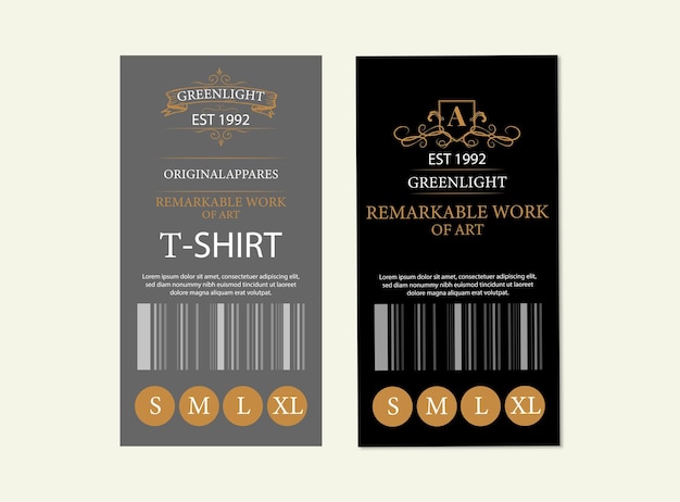 Vector clothing label tag template