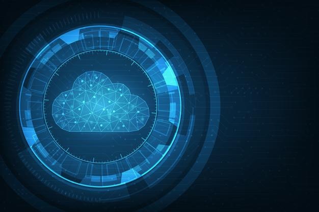 Concetto di cloud computing vettoriale sfondo tecnologico astratto