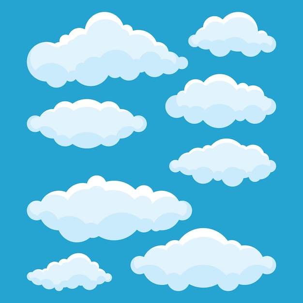 vector cloud flat in the sky collection