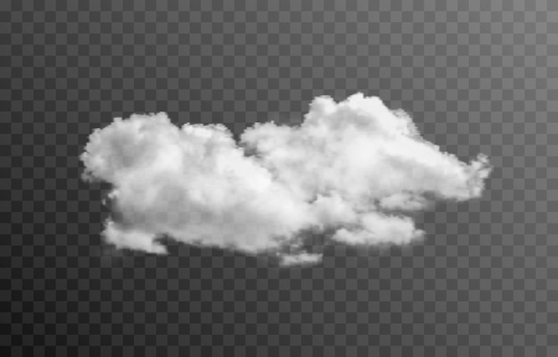 孤立した透明な背景の上のベクトル雲または煙雲煙霧png