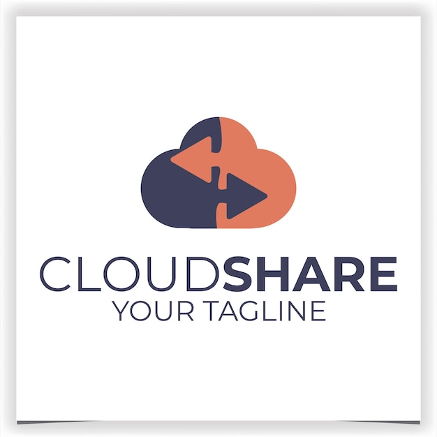 Vector cloud share logo ontwerp sjabloon