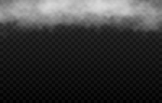 Vector cloud of smoke or fog Fog or cloud on an isolated transparent background Smoke fog cloud