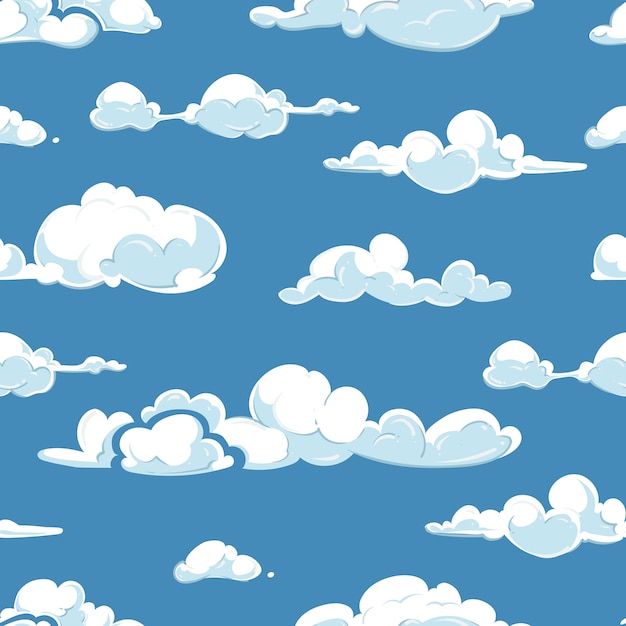 Vector vector clouds weather seamless pattern