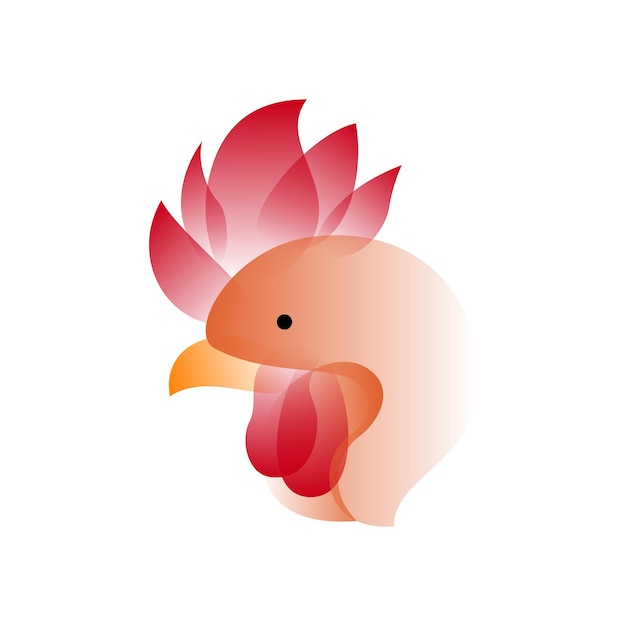 Vector cock in gradient style. Digital art