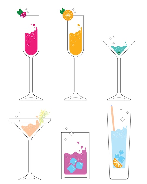 Vector cocktailglazen