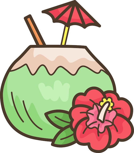 a vector of coconut drink