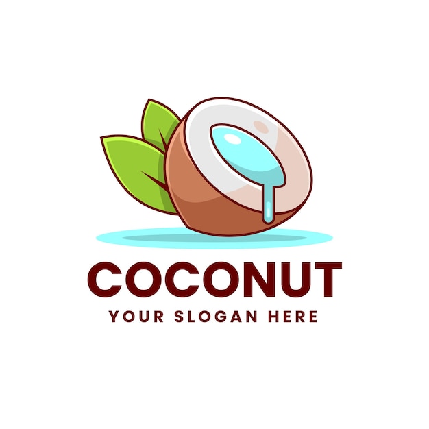 Векторный шаблон логотипа кокоса