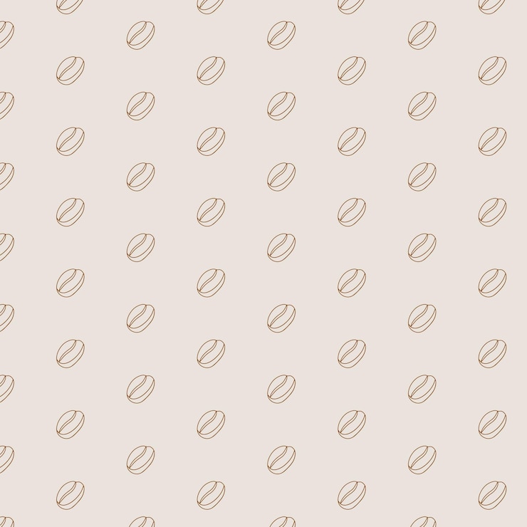 Vector vector coffee beans seamless pattern in sketch style hand drawn brown