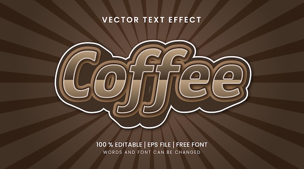 Vector Coffee editable text effect