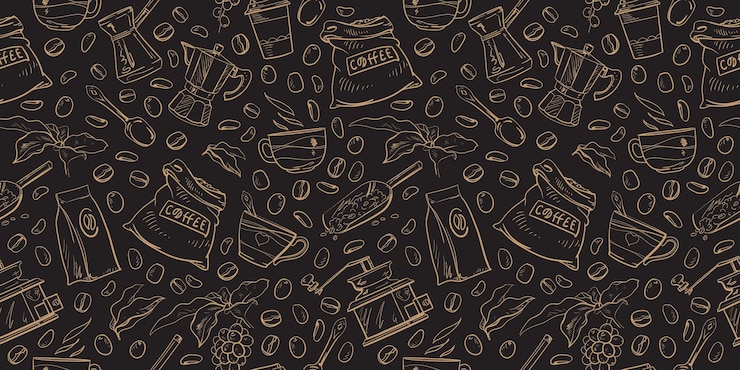 Vector vector coffee items set patten