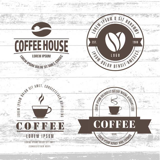 Vector vector coffee logo designvinyage badge template