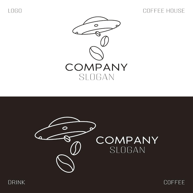 Vector coffee logo, space coffee