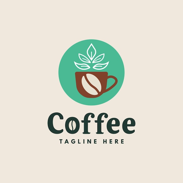 Vector coffee shop logo in cheerful style