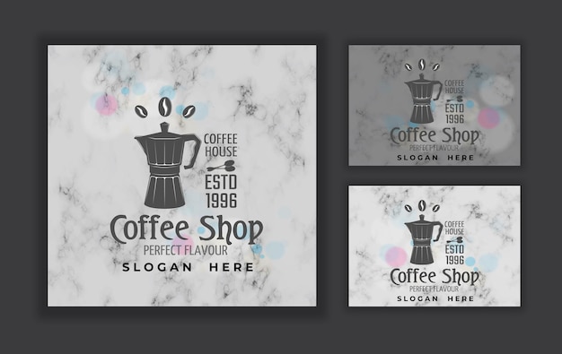 Vector coffee shop logo design template