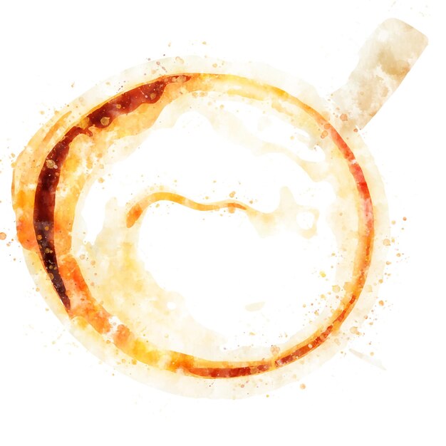 Vector coffee stains on white background
