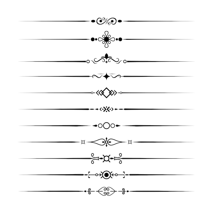 Vector vector collection black dividers decorative