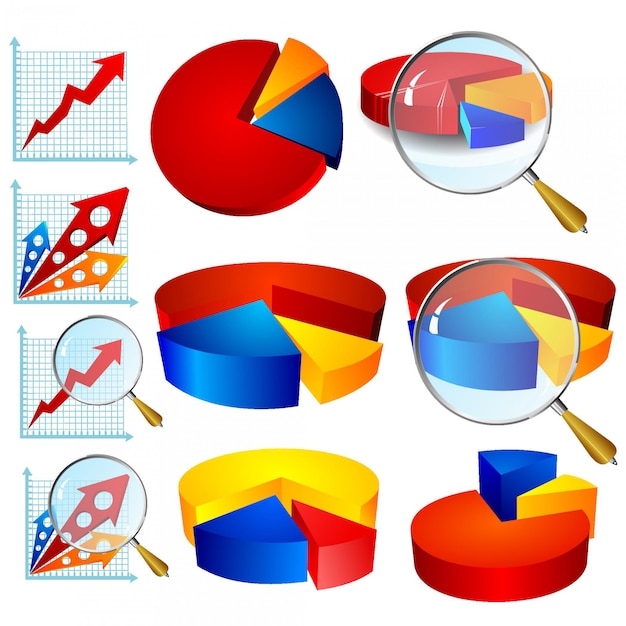 Vector collection of colorful diagrams for business