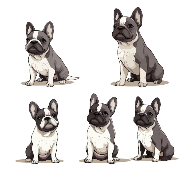 Vector vector collection of cute puppies