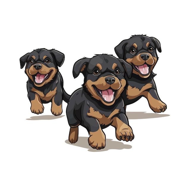 Vector vector collection of cute puppies