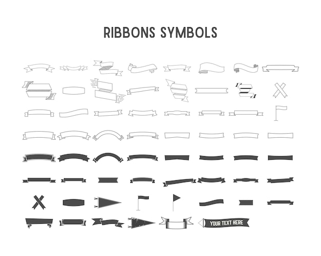 Vector vector collection of decorative design elements - ribbons, pennants, badges, stickers, labels and flags. create your own illustrations fast.