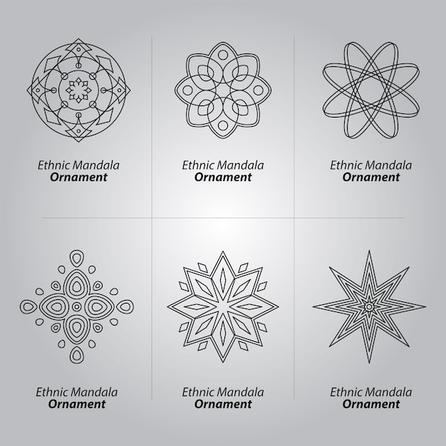 vector collection of floral ornaments, Mandala, Zen ornaments